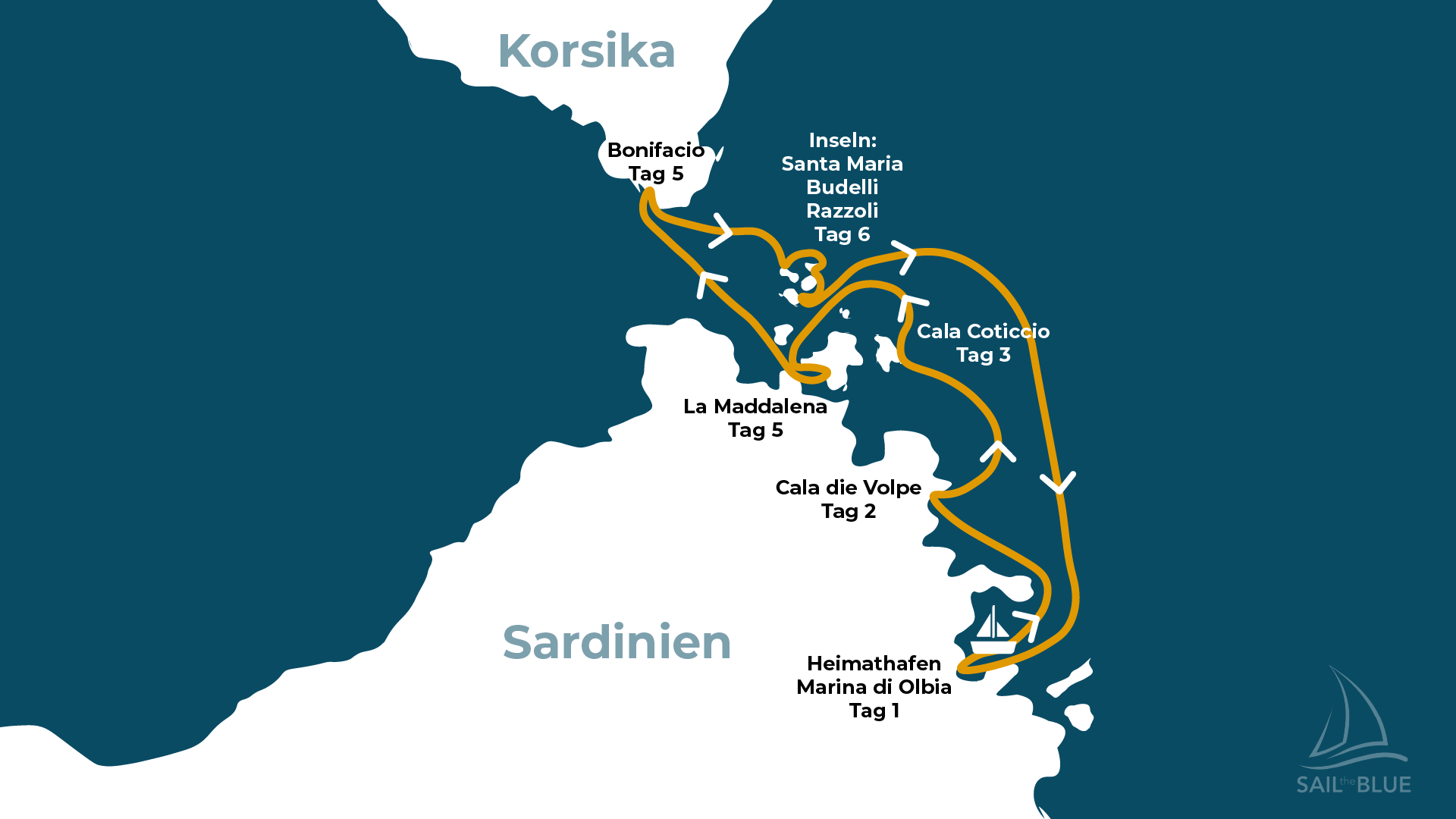 Karte Sardinien Segelurlaub